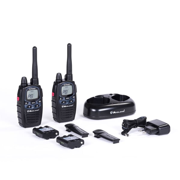 Midland G7 PRO to-vejs radio 8 kanaler 446.00625 - 446.09375 MHz Sort