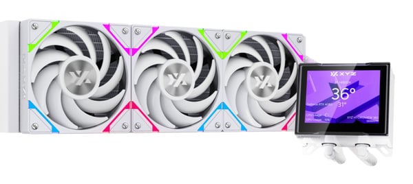 XYZ HYDROVIEW AIO 360 Suoritin All-in-one-nesteenjäähdytin 12 cm Valkoinen 1 kpl