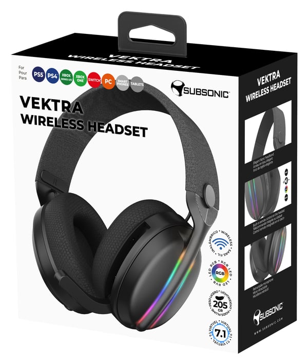 Subsonic 147438 Kuulokkeet Langallinen & langaton Pääpanta Pelaaminen USB Type-C Bluetooth Musta