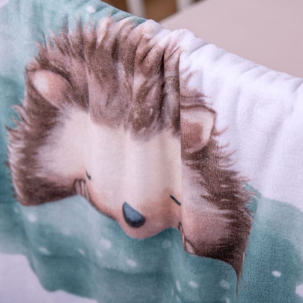 Miniatyrbillede 3 af 6: HERDING Kleiner Igel sengetæppe 75 x 100 cm Polyester Brun, Grøn, Hvid