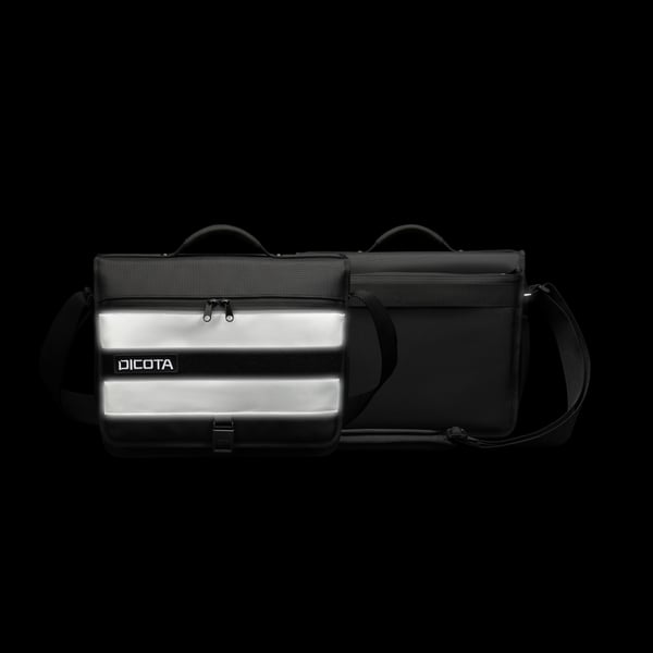 DICOTA P20471-16 håndtaske og skuldertaske Genanvendt polyethylenterephthalat (rPET), Termoplastisk polyurethan (TPU) Sort, Hvid Unisex Messenger taske