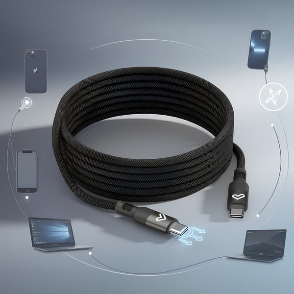 Energy Sistem Magnet Roll cable USB-kabel USB 2.0 1,5 m USB C 0,48 Gbit/sek. 60 W Sort