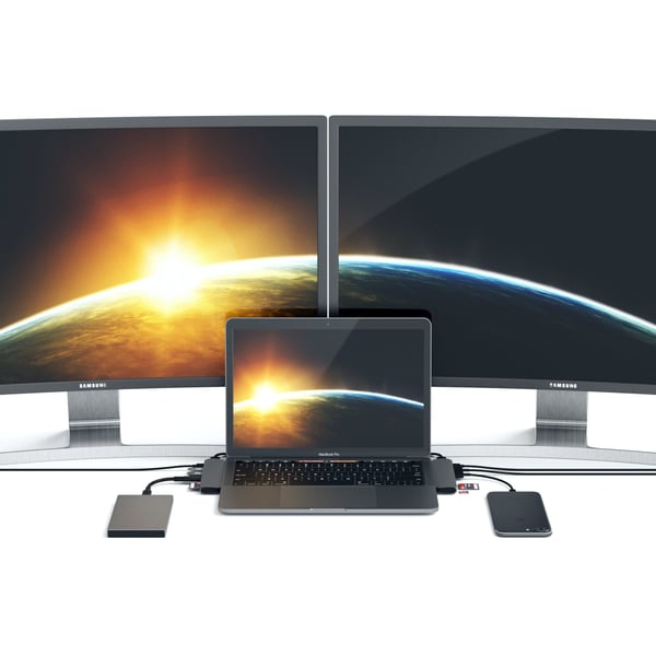Satechi ST-CMBPM dockingstation USB 3.2 Gen 1 (3.1 Gen 1) Type-C Grå