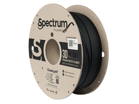 Miniatyrbillede 1 af 2: Spectrum Filaments GreenyHT Polymælkesyre (PLA) Sort 1 kg