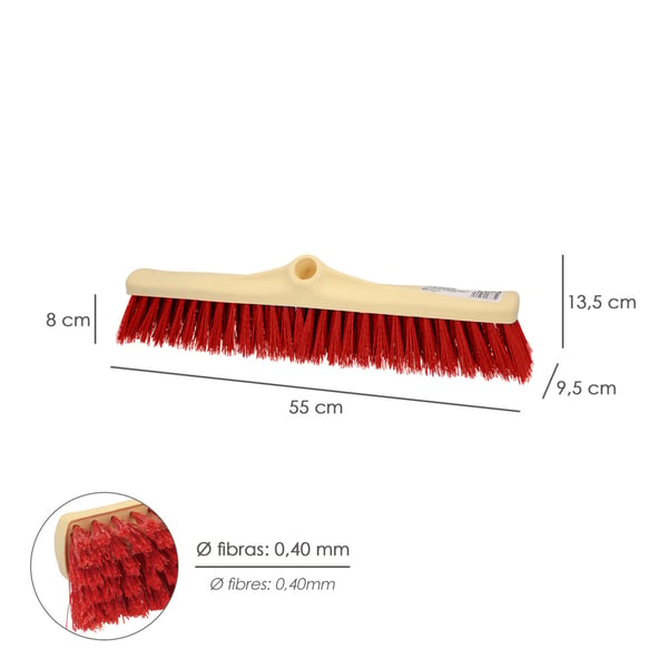 Pikkukuva 3 / 5: Wolfpack Cepillo Barrendero Industrial Fibra Suave PVC. Soporte Polipropileno 50 cm. (Sin Mango)