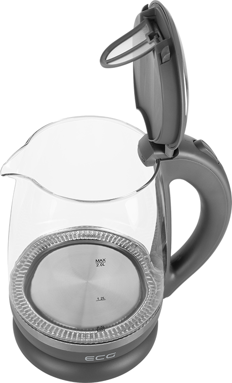 ECG RK 2020 vattenkokare 2 l 2200 W Grå, Transparent