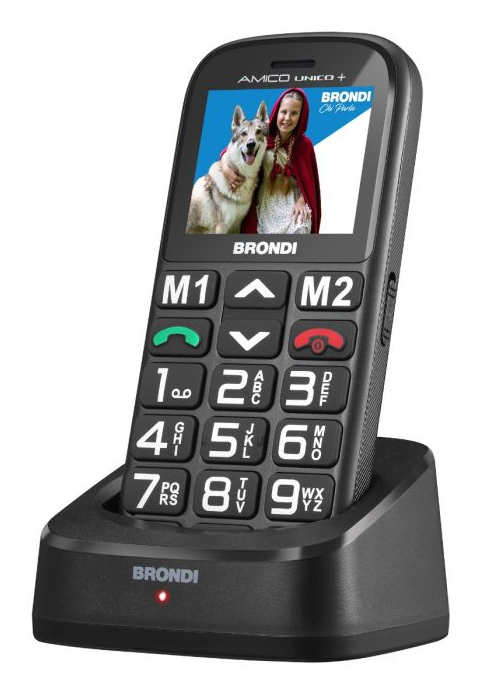 Sort Brondi Amico Unico+ 5,08 Cm (2") Begynder Telefon