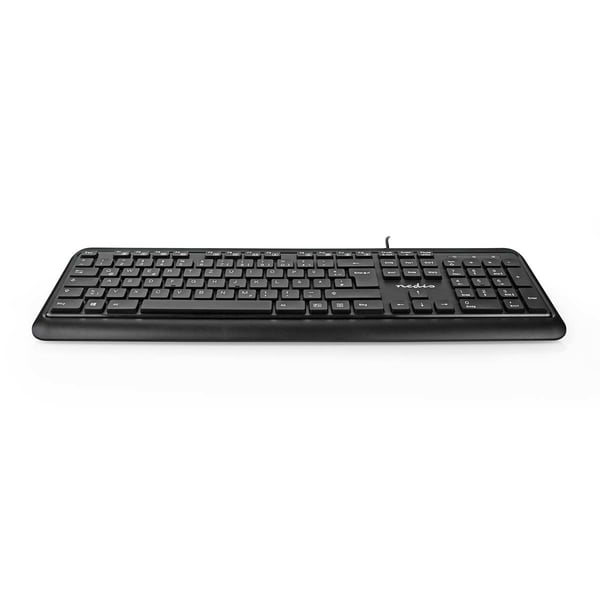 Nedis KBMU200BKDE tangentbord Kontor USB QWERTZ tyska Svart