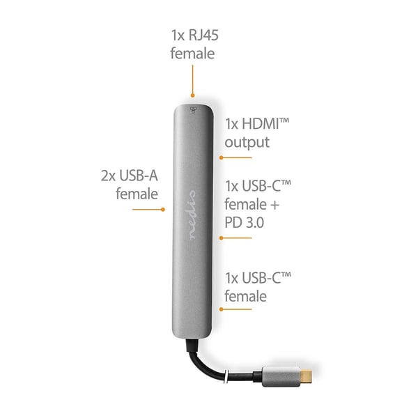 Miniatyrbillede 2 af 10: Nedis CCBW64230AT02 dockingstation USB 3.2 Gen 1 (3.1 Gen 1) Type-C Anthracit