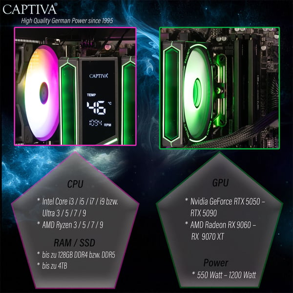 Miniatyrbillede 3 af 8: CAPTIVA 102312 PC/arbejdsstation AMD Ryzen™ 5 5500 16 GB DDR4-SDRAM 500 GB SSD NVIDIA GeForce RTX 5060 Sort