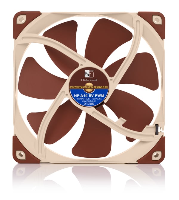 Noctua NF-A14 Tietokonekotelo Tuuletin 14 cm Beige, Ruskea