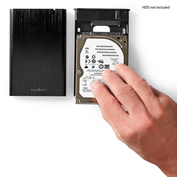 Nedis HDDE25410BK drevkabinet HDD kabinet Sort 2.5"