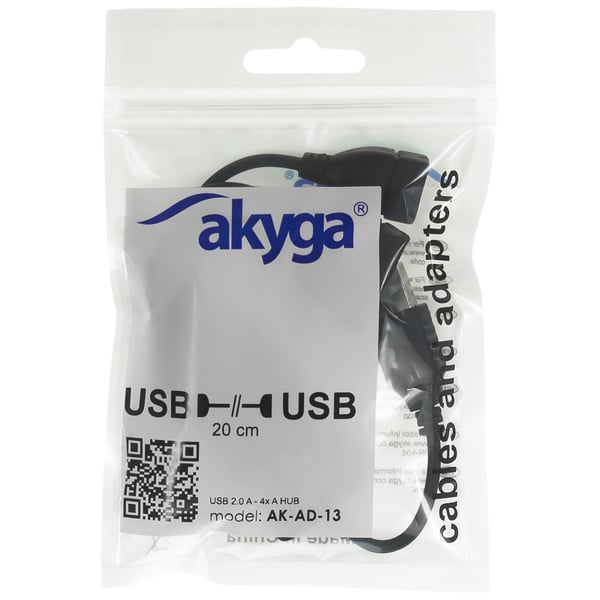 Akyga AK-AD-13 interface hub USB 2.0 Sort