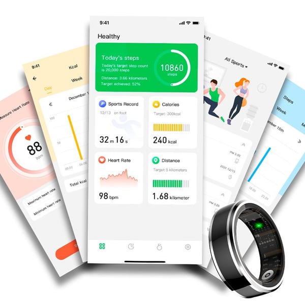 COOL Accesorios 8434847073798 aktivitet tracker Nej Aktivitetsmåler med smart ring Sort, Sølv