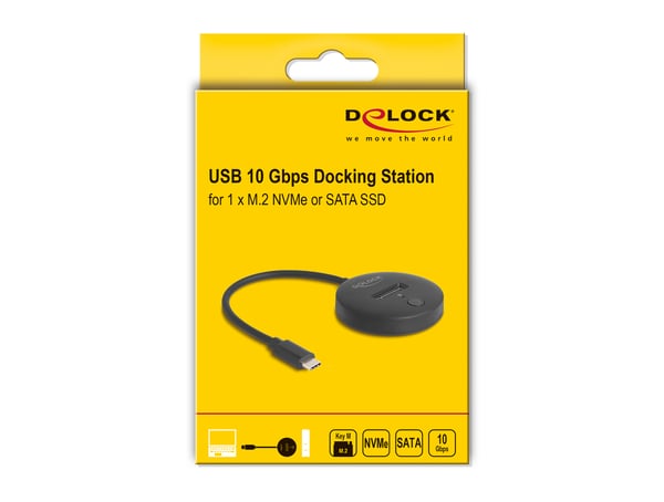 DeLOCK 64254 tallennusaseman telakointiasema USB 3.2 Gen 1 (3.1 Gen 1) Type-C Musta