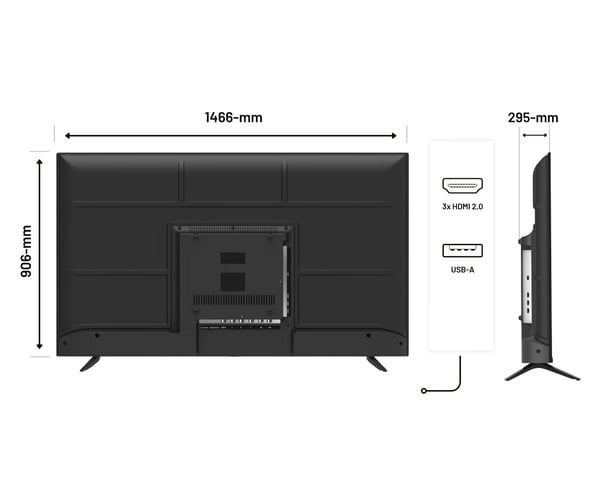 JAPANNEXT JN-IPS650UHD60F computerskærm 165,1 cm (65") 3840 x 2160 pixel 4K Ultra HD LCD Sort