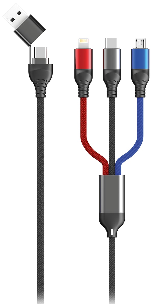 2GO 797361 USB-kaapeli 1,2 m USB A/USB C USB C/Micro-USB B/Lightning Musta, Sininen, Harmaa, Punainen 2GO 797361 USB-kaapeli 1,2 m USB A/USB C USB C/Micro-USB B/Lightning Musta, Sininen, Harmaa, Punainen