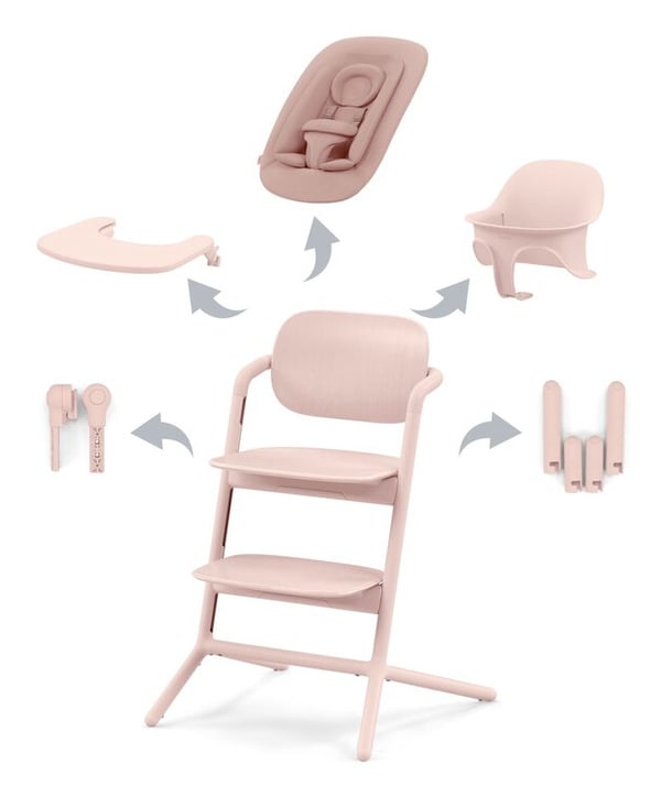 Miniatyrbillede 2 af 9: CYBEX Lemo 4-in-1 Multifunktionel højstol Polstret sæde Lyserød