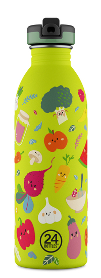 24Bottles Veggie Friends Dagligt forbrug 500 ml Silikone, Rustfrit stål Lysegrøn