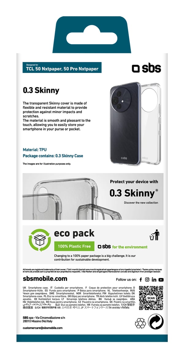 SBS TESKINTCL50NXTT mobiltelefon etui 17,3 cm (6.8") Cover Transparent