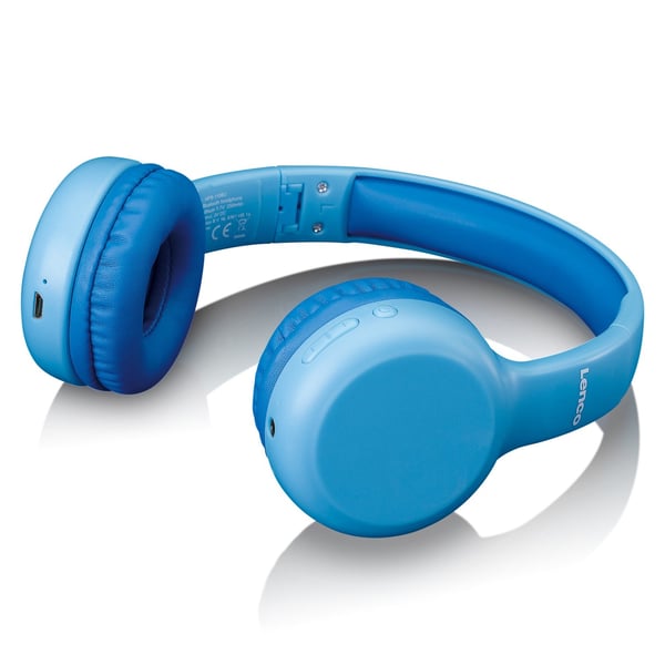 Miniatyrbillede 8 af 11: Lenco HPB-110 Kids Kopfhörer BT blau 85DB Limite akku stickers Headset Kabel & trådløs Micro-USB Bluetooth Blå