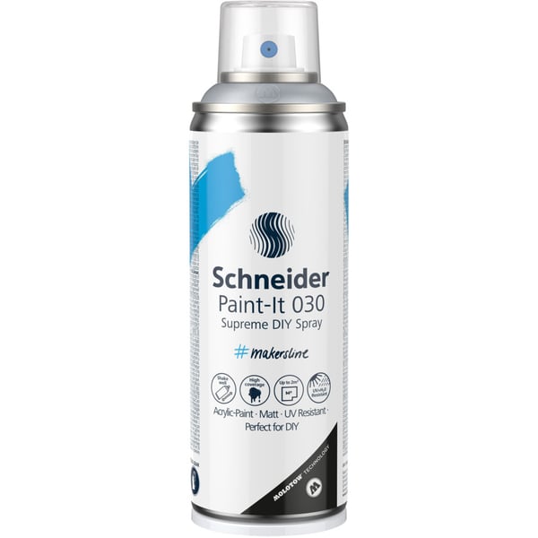 Miniatyrbild 1 av 9: Schneider Schreibgeräte Paint-It 030 Supreme DIY Spray akrylfärger 200 ml Silver Sprayburk
