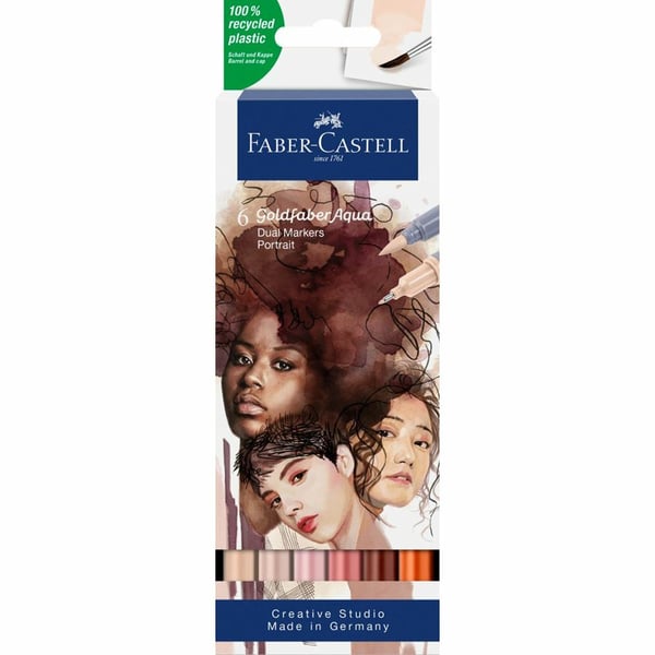 Faber-Castell Goldfaber Aqua Dual kuitukärkikynä Hienojakoinen Vihreä 1 kpl