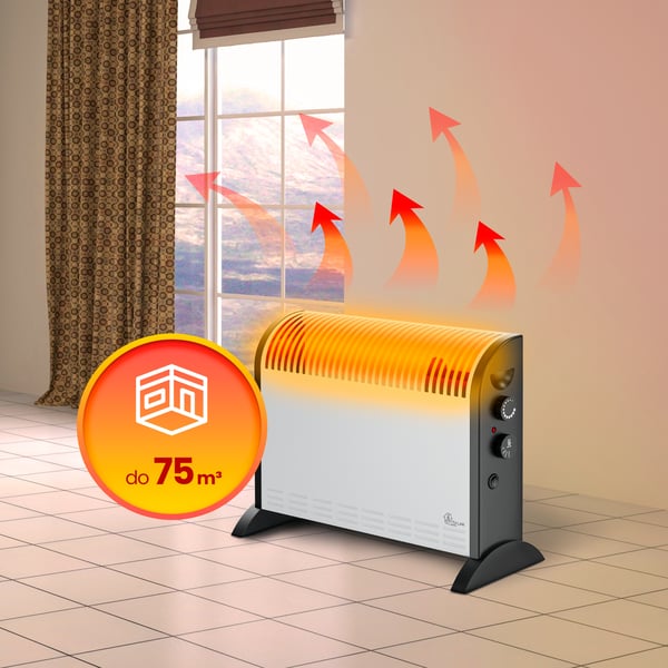 Extralink EX.30318 elektrisk rumsvärmare inomhus Svart, Vit 2000 W Elektrisk konvektionsvärmare