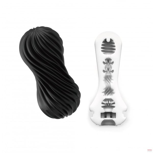 Tenga Flex Rocky Taskumasturbaattori Musta Elastomeeri