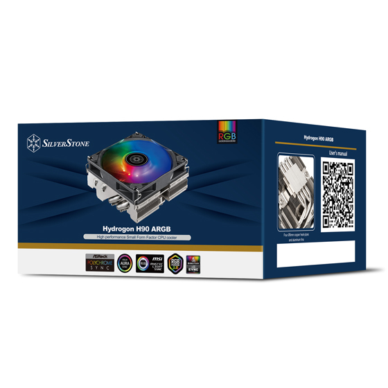 Miniatyrbild 5 av 12: Silverstone Hydrogon H90 ARGB Processor Fan 9,2 cm Svart 1 styck