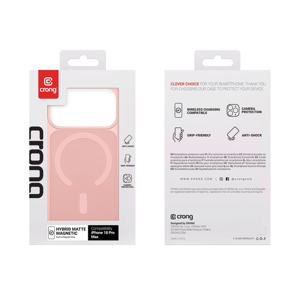 Crong CRGHMMIP1869PPNK mobiltelefonfodral 17,5 cm (6.9") Mobilskal Rosa