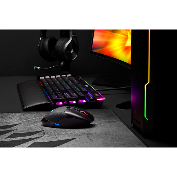 Corsair DARK CORE RGB PRO hiiri Pelaaminen Oikeakätinen RF Wireless + Bluetooth + USB Type-A Optinen 18000 DPI