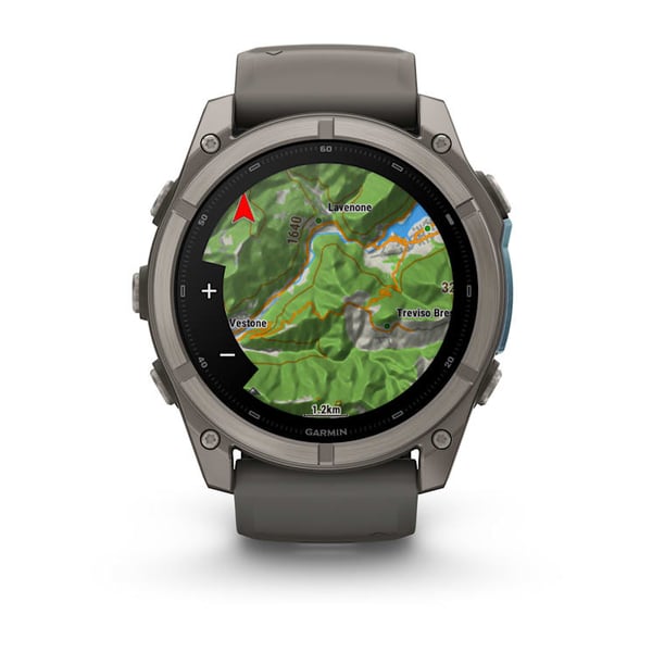 Garmin fēnix 9 3,56 cm (1.4") AMOLED 51 mm Digitaalinen 454 x 454 pikseliä Kosketusnäyttö Titaani Wi-Fi GPS (satelliitti)