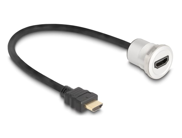 DeLOCK 88180 HDMI-kaapeli 0,3 m HDMI-tyyppi A (vakio) Musta, Hopea