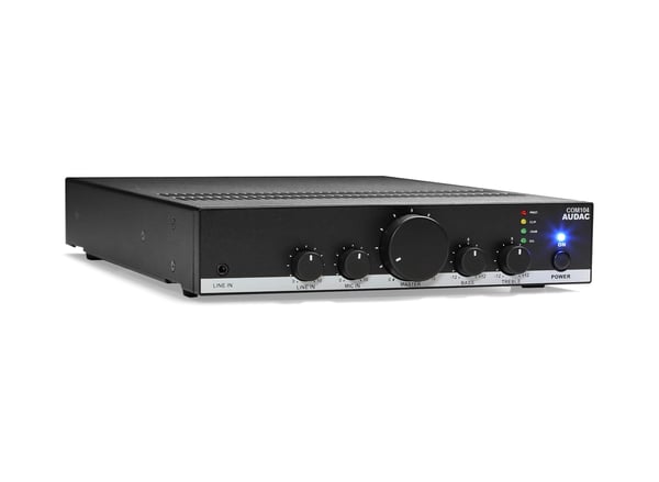 AUDAC COM104 ljudförstärkare PA-system (Public Address) Svart, Vit