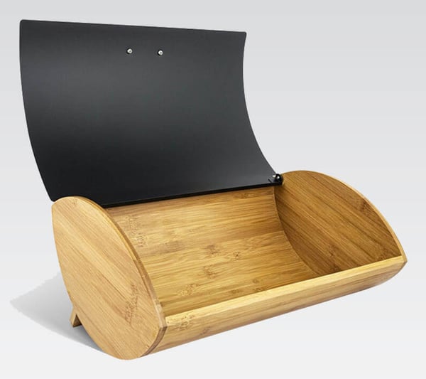 Maestro MR-1775-BLACK brødkasse Andet Sort, Træ Bamboo, Metal