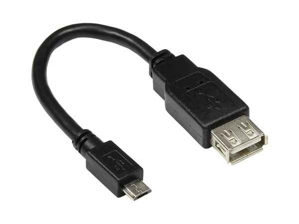 Alcasa 2511-OTG USB-kabel USB 2.0 0,1 m Micro-USB B USB A 0,48 Gbit/sek. Sort