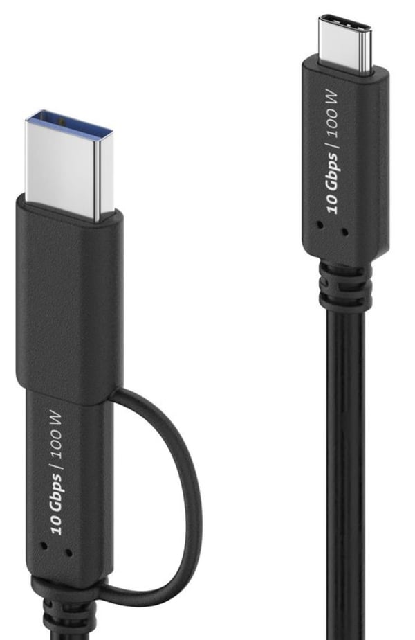 PureLink IS2513-005 USB-kablar USB 3.2 Gen 1 (3.1 Gen 1) 0,5 m USB C USB A/USB C 10 Gbit/s 100 W Svart