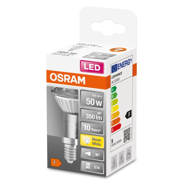 Osram STAR LED-lampe Varm hvid 2700 K 4,5 W E14 F
