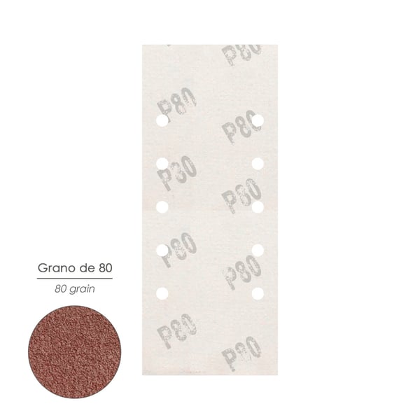 Miniatyrbillede 3 af 5: Wolfpack Lija Recambio Con Velcro 115x280 mm. con Agujeros Grano 80 (10 Piezas)