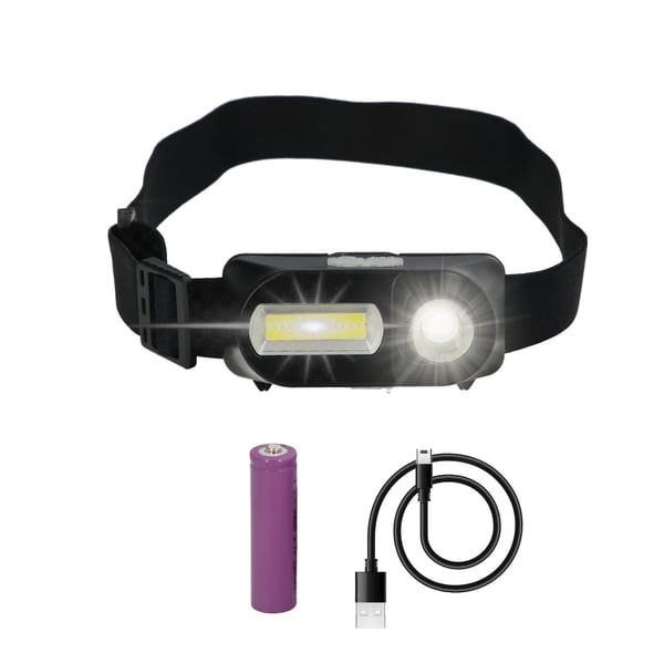 Wolfpack Linterna Led Frontal Cabeza Ajustable 350 Lumenes 4 Modos, Cinta Ajustable, Bateria Recargable