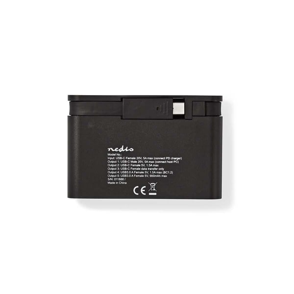 Nedis TCARF250BK keskitin USB 3.2 Gen 1 (3.1 Gen 1) Type-C Musta