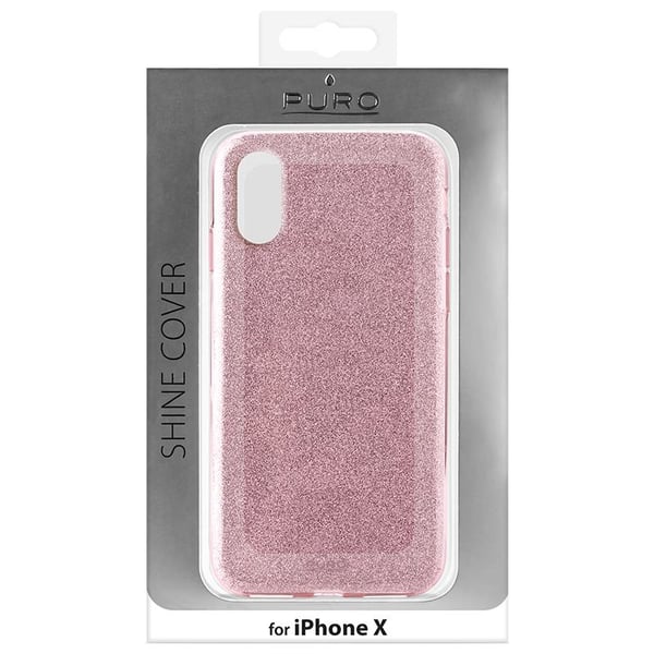 PURO Glitter Shine mobiltelefon etui 14,7 cm (5.8") Cover Lyserød guld