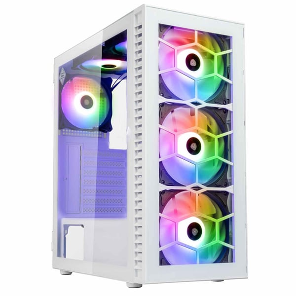 Miniatyrbild 1 av 10: Kolink OBSERVATORY HF GLASS WHITE ARGB Midi Tower Vit