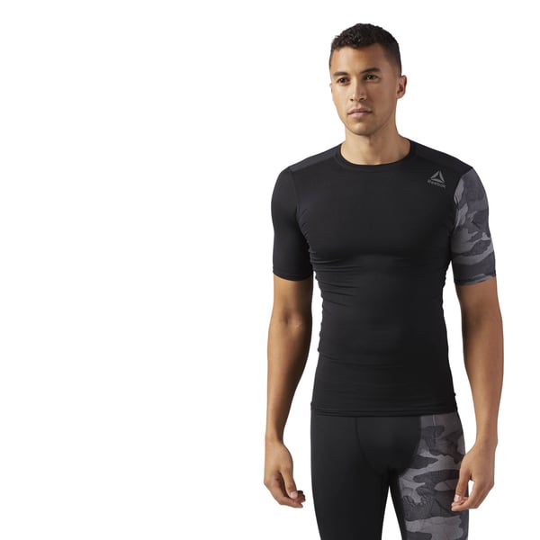 Reebok ActivChill Graphic Compression T-shirt Crew neck Kort ærme Elastin, Nylon