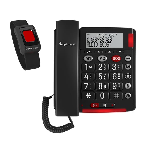 Miniatyrbild 1 av 5: amplicomms BigTel 50 Alarm Plus Analog telefon Namn och uppringnings-ID Mörkgrå