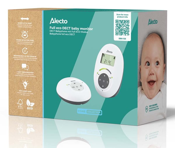 Alecto DBX-125 babytelefon Digital babytelefon 2 kanaler Grå