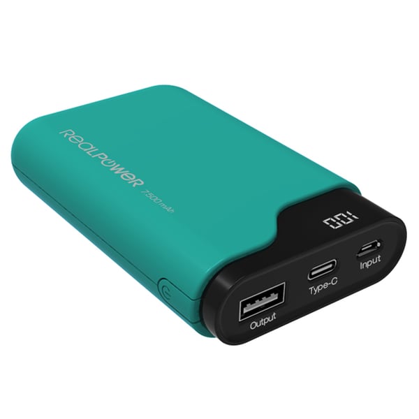 RealPower PB-7500C 7500 mAh Musta, Vihreä