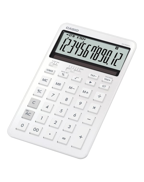 Casio JW-200DQ miniräknare Skrivbord Grundläggande Vit