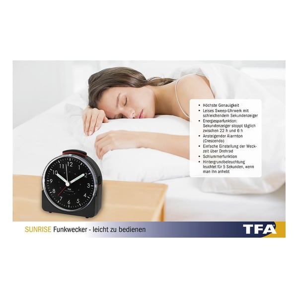 TFA-Dostmann 60.1513.01 väckarklockor Svart